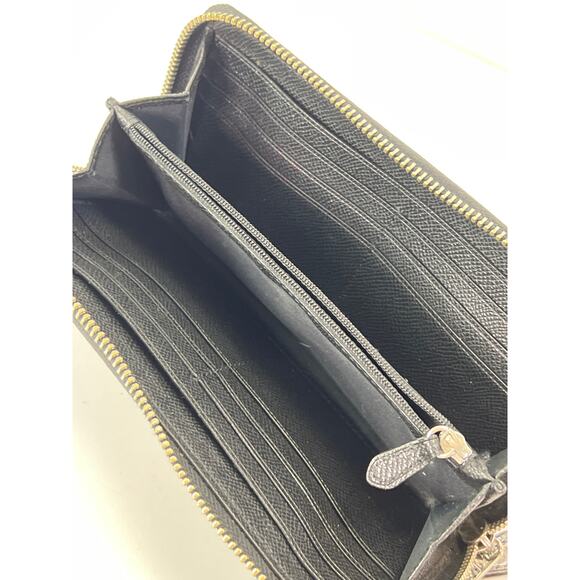 Coach Metallic Gray Zippy Wallet Full Size Leather - Picture 4 of 5